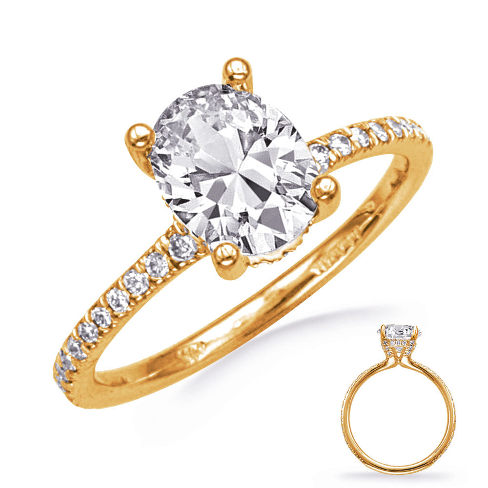 This Engagement Ring  is available in 14K Yellow Gold. There are a total of 60 stones. There are Rounds with a total carat weight of 0.33 set in a  setting.