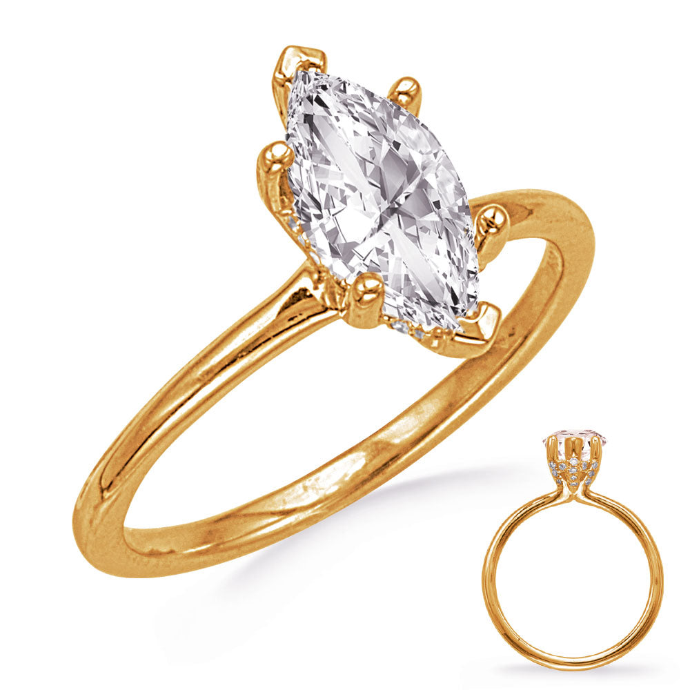 This Engagement Ring  is available in 14K Yellow Gold. There are a total of 30 stones. There are Rounds with a total carat weight of 0.12 set in a  setting.