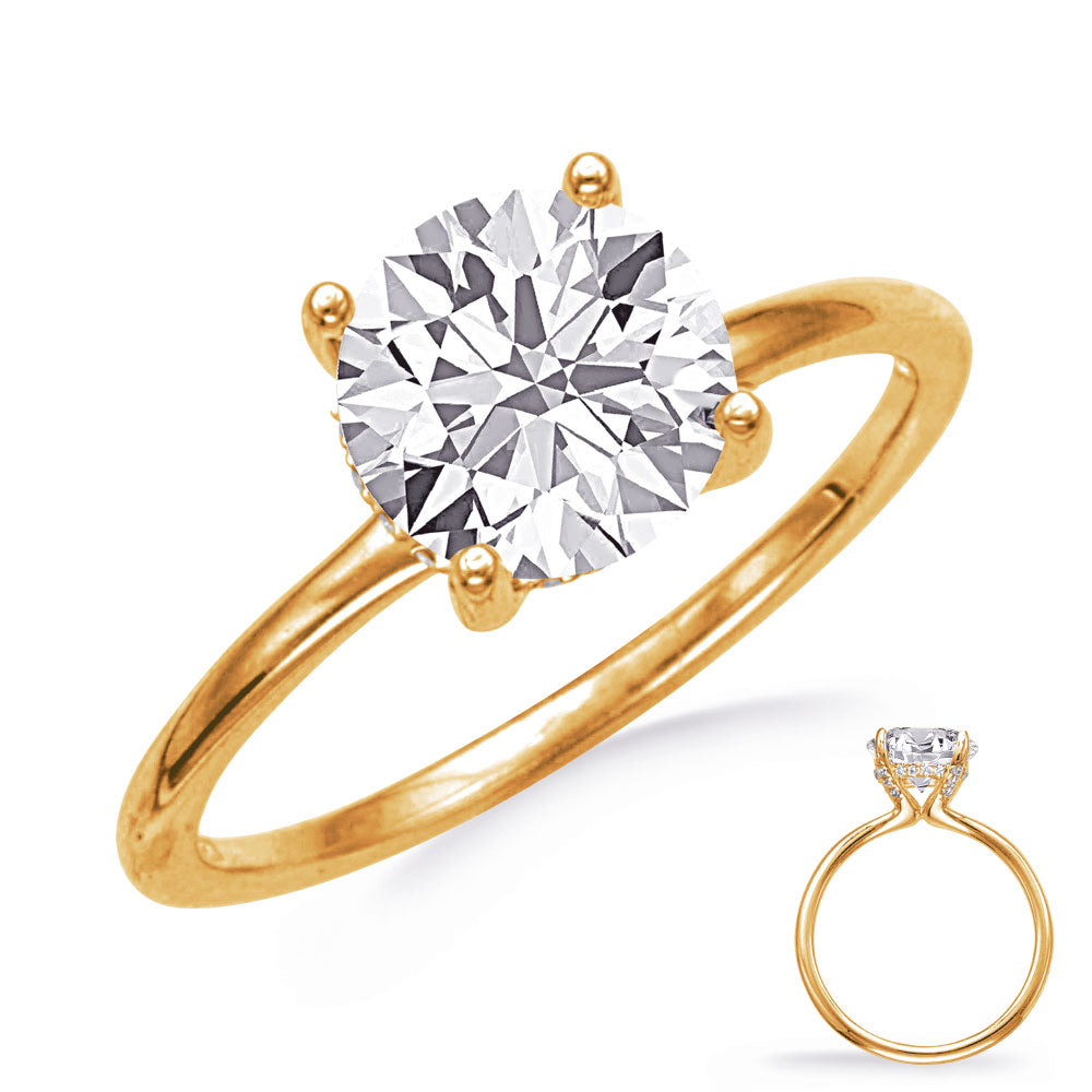 This Engagement Ring  is available in 14K Yellow Gold. There are a total of 24 stones. There are Rounds with a total carat weight of 0.1 set in a  setting.