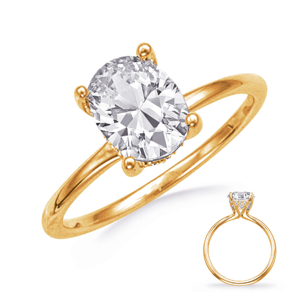 This Engagement Ring  is available in 14K Yellow Gold. There are a total of 24 stones. There are Rounds with a total carat weight of 0.1 set in a  setting.