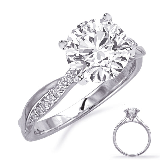 This Engagement Ring  is available in 14K White Gold. There are a total of 34 stones. There are Rounds with a total carat weight of 0.17 set in a Micro Prong setting.