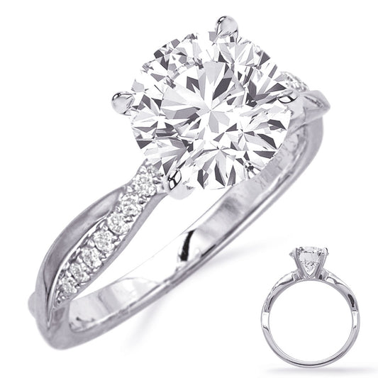 This Engagement Ring  is available in 14K White Gold. There are a total of 16 stones. There are Rounds with a total carat weight of 0.14 set in a Prong Set setting.
