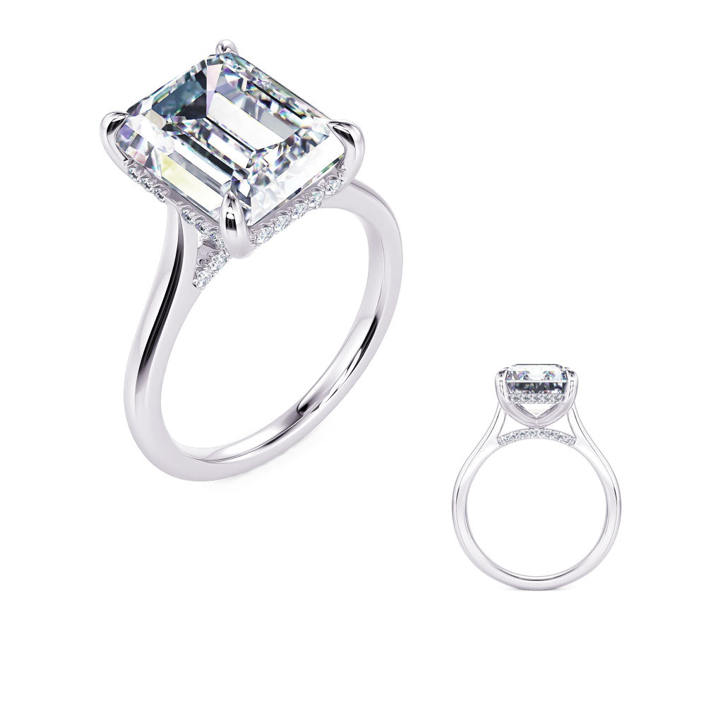 This Engagement Ring  is available in 14K White Gold. There are a total of 38 stones. There are Rounds with a total carat weight of 0.15 set in a Micro Prong setting.