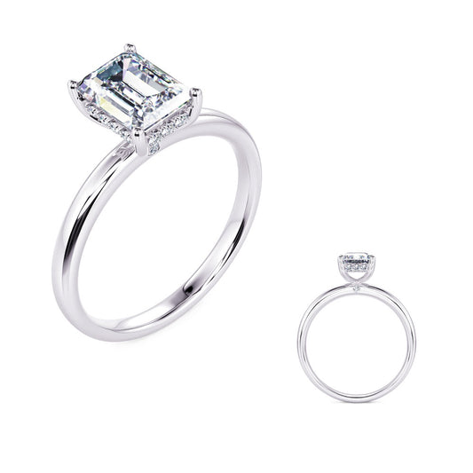 This Engagement Ring  is available in 14K White Gold. There are a total of 16 stones. There are Rounds with a total carat weight of 0.09 set in a Micro Prong setting.