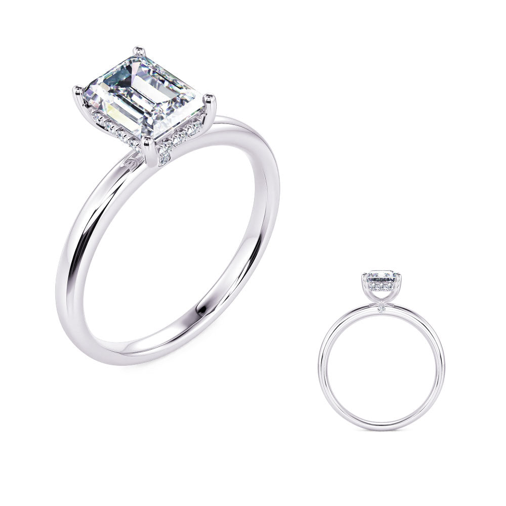 This Engagement Ring  is available in 14K White Gold. There are a total of 16 stones. There are Rounds with a total carat weight of 0.09 set in a Micro Prong setting.