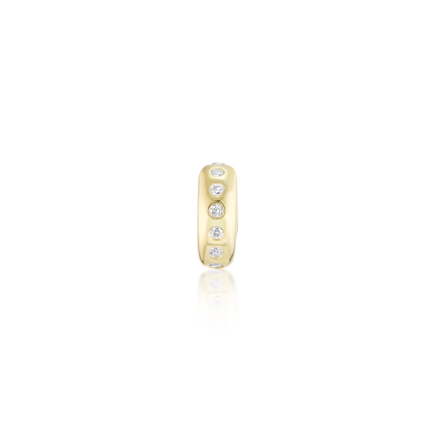 14k Classic Diamond Orbit Bead Only or on Cable Chain Necklace