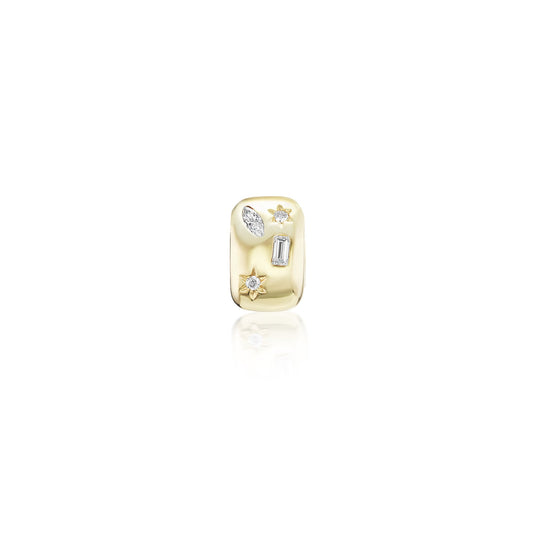 14k Diamond Celestial Orbit Bead Only or on Cable Chain Necklace
