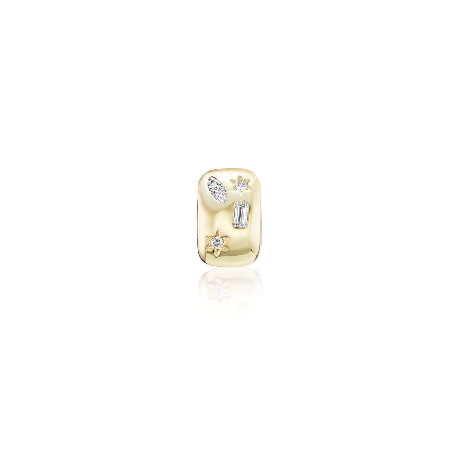 14k Diamond Celestial Orbit Bead Only or on Cable Chain Necklace