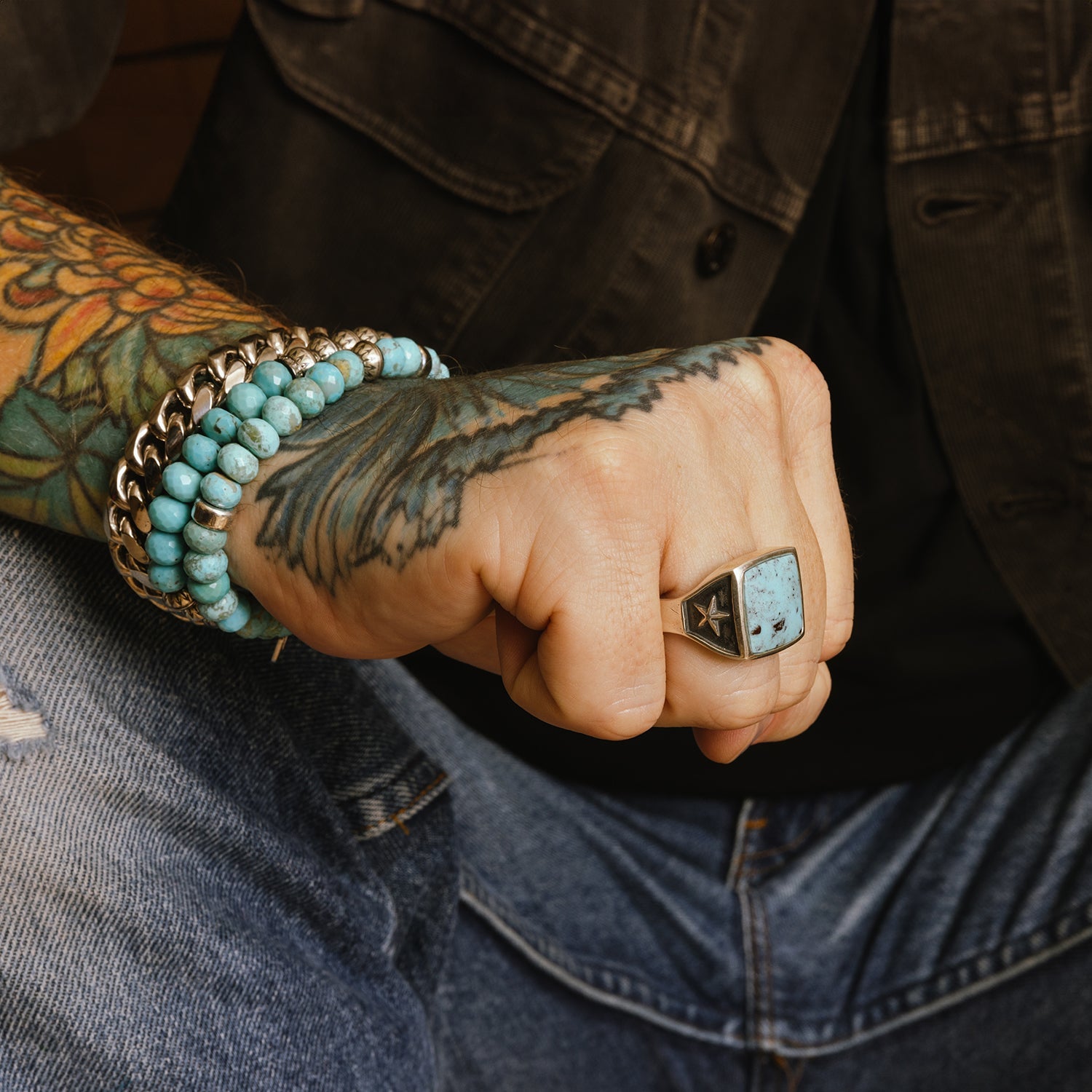Men's Mr. LOWE Sonoran Turquoise Star Ring