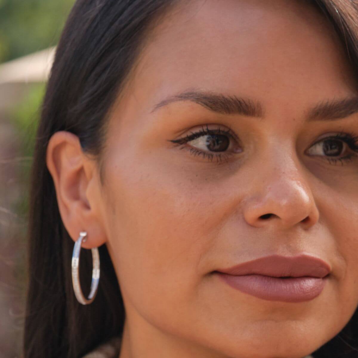 Essence Large Inside-Out Diamond Hoops