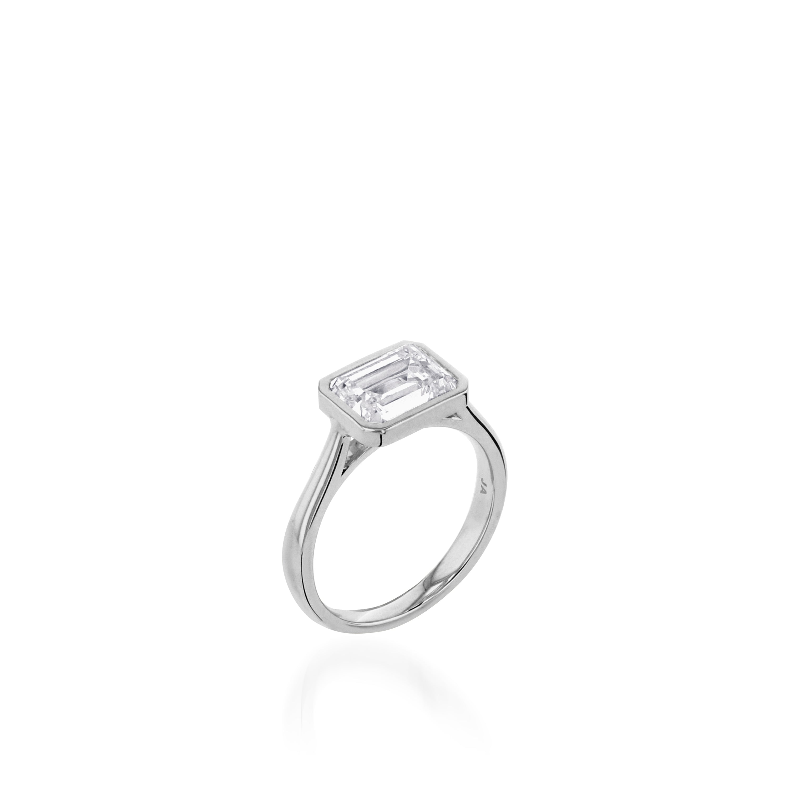 Grace Bezel Set White Gold Engagement Ring