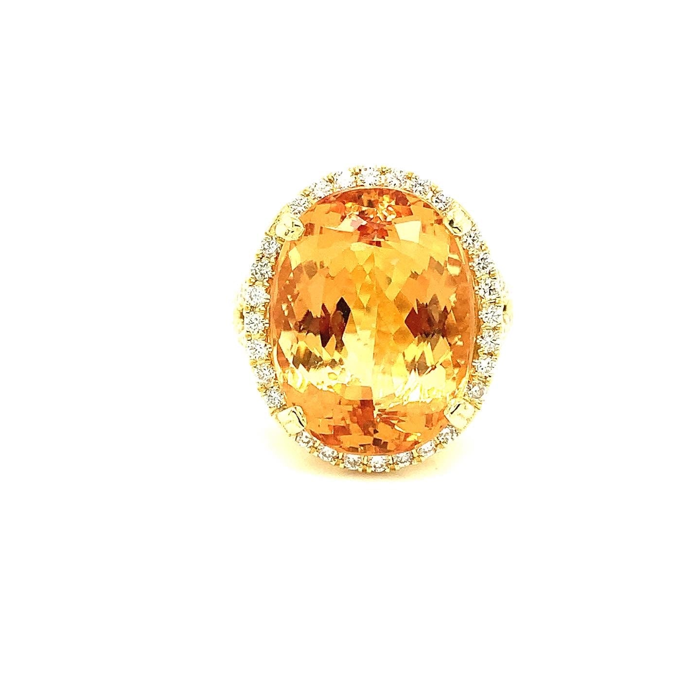 Imperial Topaz Ring with Diamonds 74-JSA