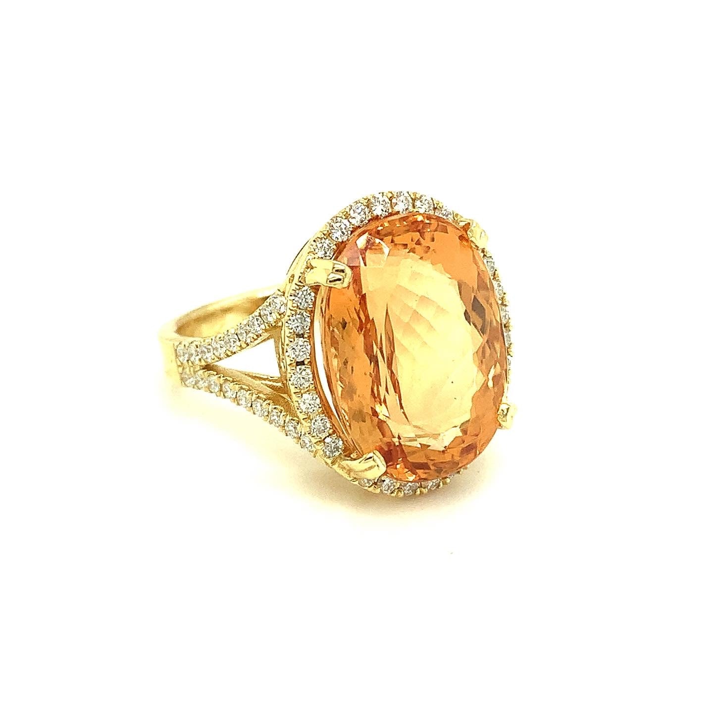 Imperial Topaz Ring with Diamonds 74-JSA