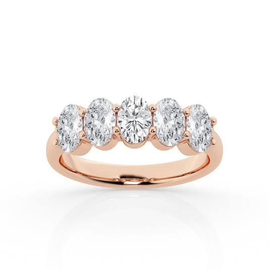14K White Gold Five Stone Ring MR-LGD-TXR01339-GW3MR