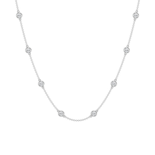 14K White Gold Diamond By The Yard Necklace MR-LGD-KN29498-GW3MR