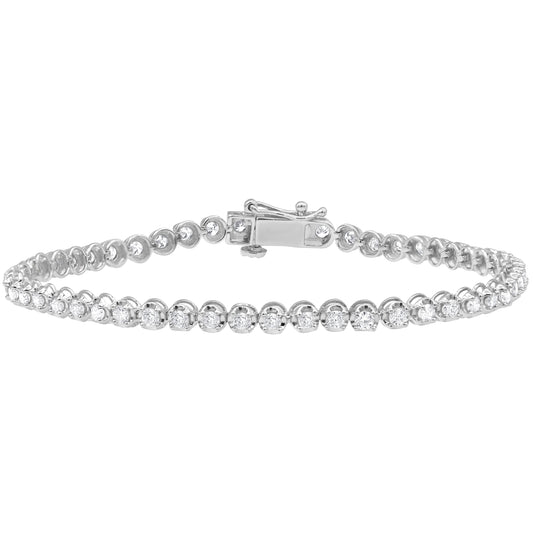 14K White Gold Tennis Bracelet MR-LGD-BS20982-GW3-MR