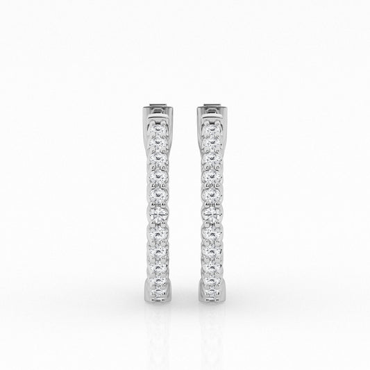 14K White Gold Hoop Earring MR-LGD-RVE03337-GW3