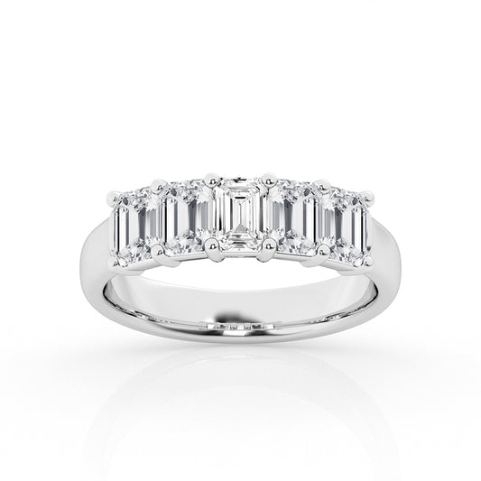 14K White Gold Five Stone Ring MR-LGD-WB5STEC500-GW3