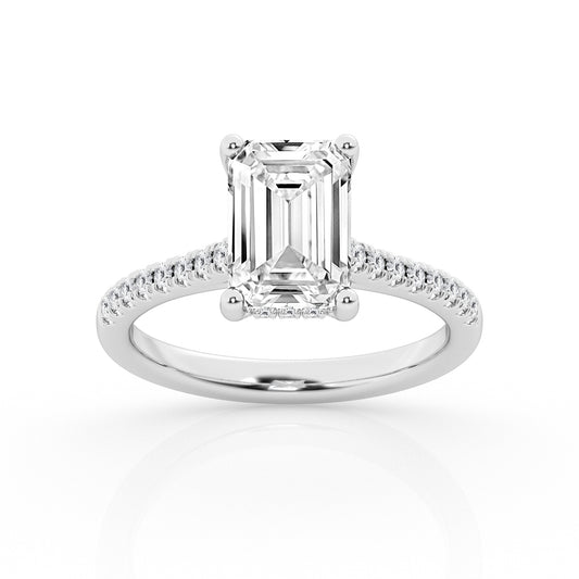 14K White Gold Halo Engagement Ring MR-LGTXR08237E5A-GW77