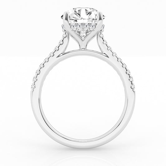 14K White Gold Halo Engagement Ring MR-LGD-TXR08227A-GW77