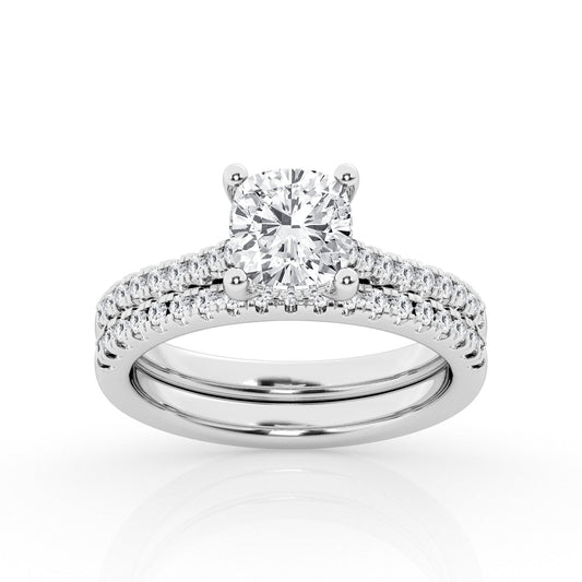 14K White Gold Halo Engagement Ring MR-LGTXR06952C5A-GW77