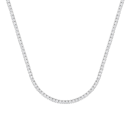 14K White Gold Tennis Necklace MR-LGD-YK5345Q-GW3-18