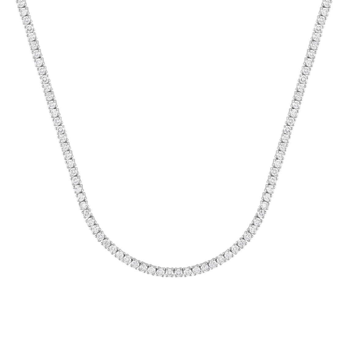 14K White Gold Tennis Necklace MR-LGD-YK5345Q-GW3-18