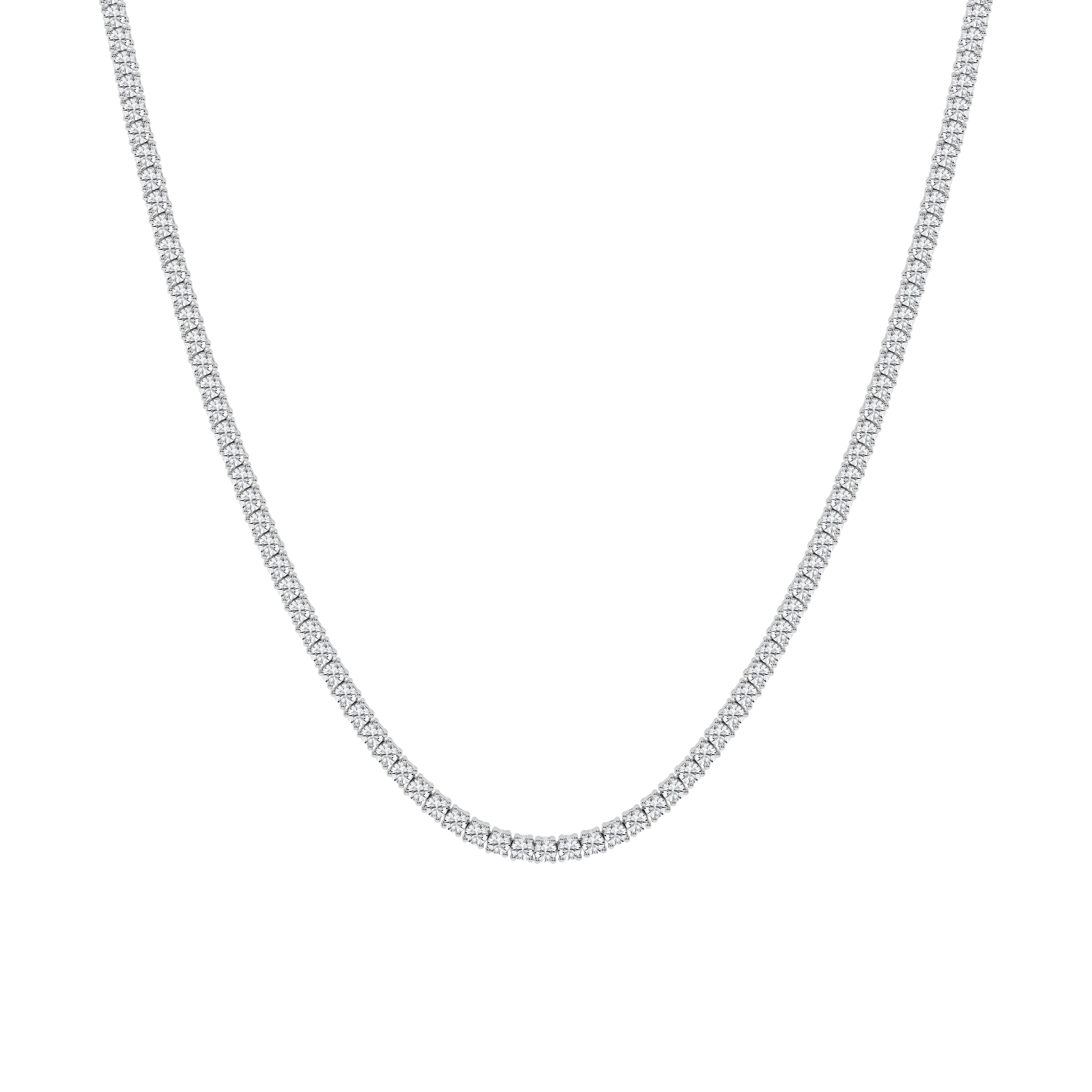 14K White Gold Tennis Necklace MR-LGD-YK5346Q-GW3-18