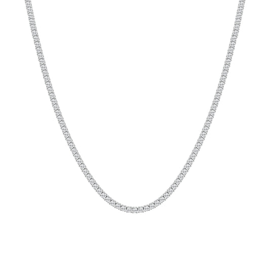14K White Gold Tennis Necklace MR-LGD-YK5346Q-GW3-18