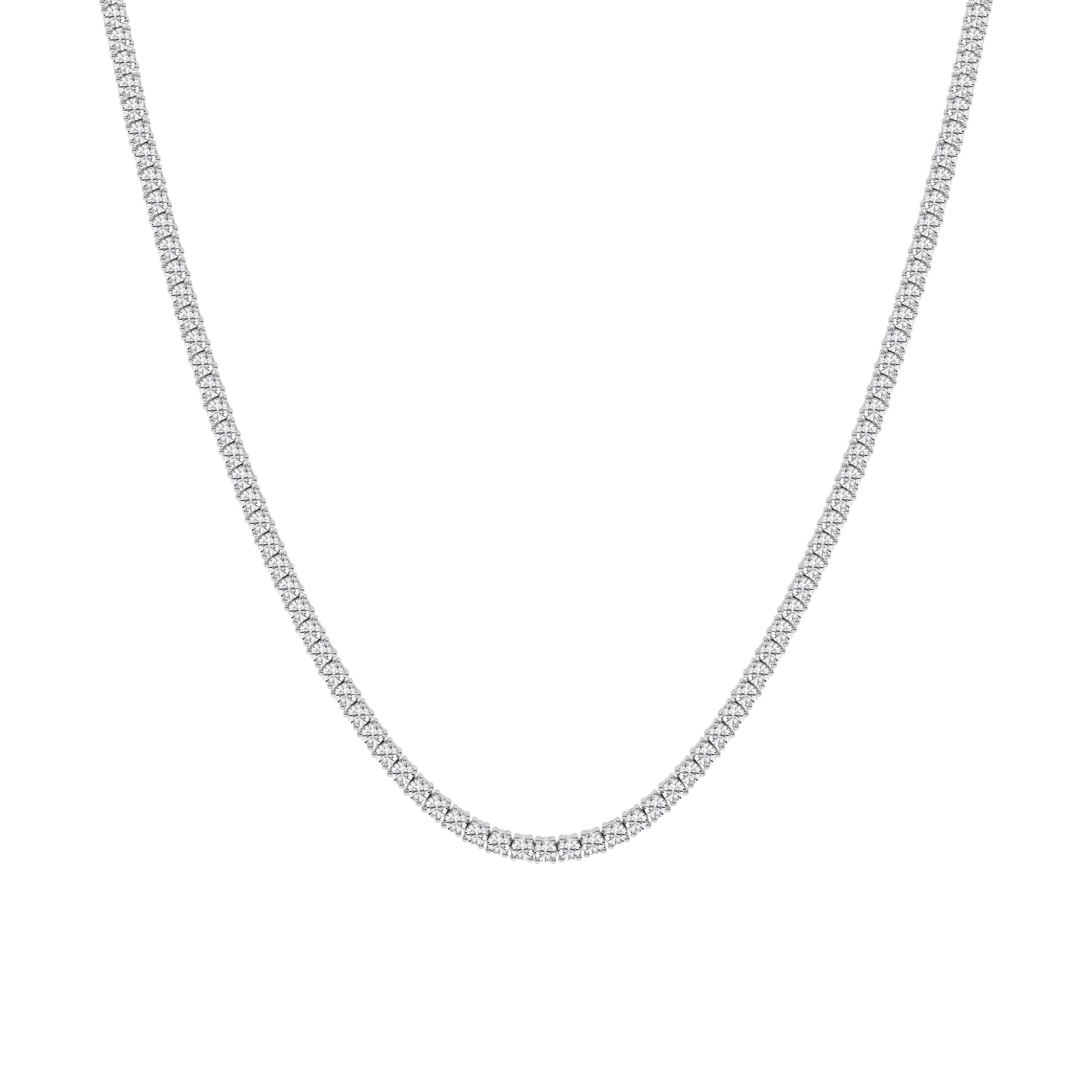 14K White Gold Tennis Necklace MR-LGD-YK5346Q-GW3-18