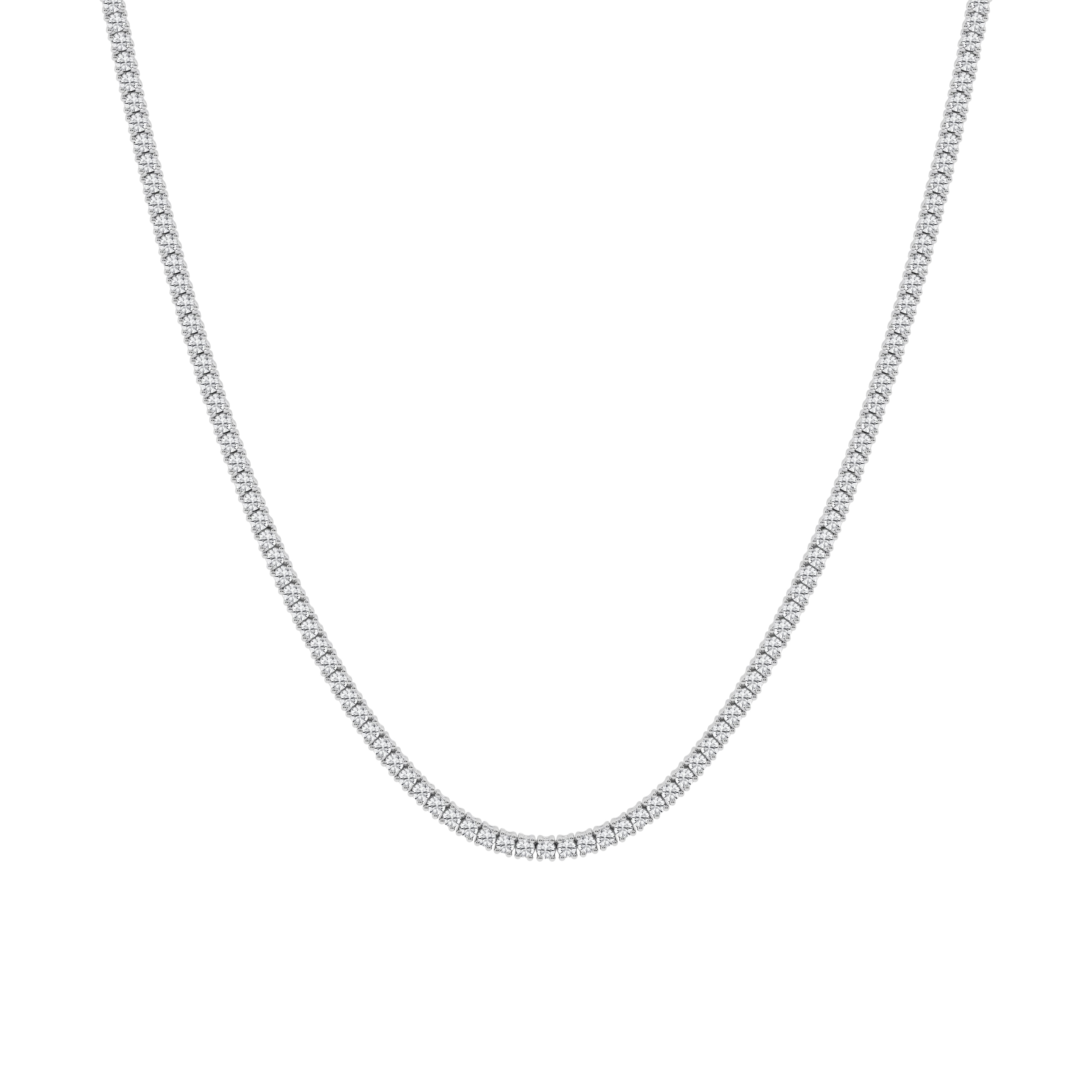 14K White Gold Tennis Necklace MR-LGD-YK5348Q-GW3-18