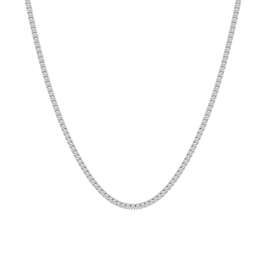14K White Gold Tennis Necklace MR-LGD-YK5348Q-GW3-18