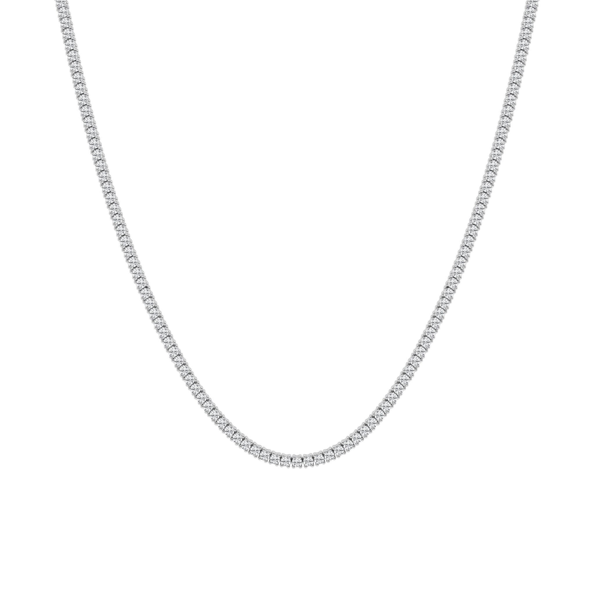 14K White Gold Tennis Necklace MR-LGD-YK5348Q-GW3-18
