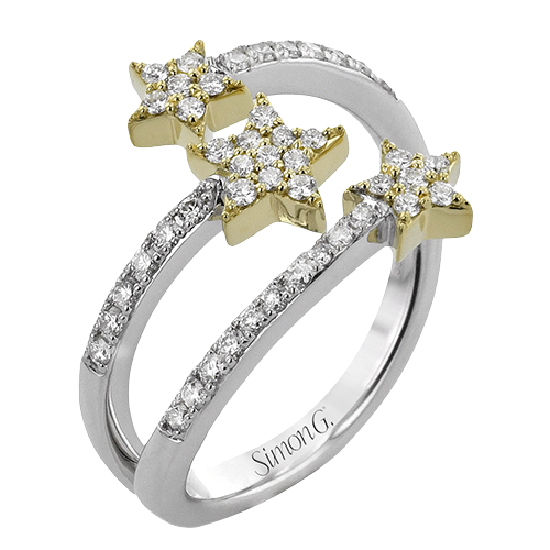 Star Right Hand Ring In 18k Gold With Diamonds LR4796