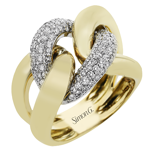 Right Hand Ring In 18k Gold With Diamonds LR4820