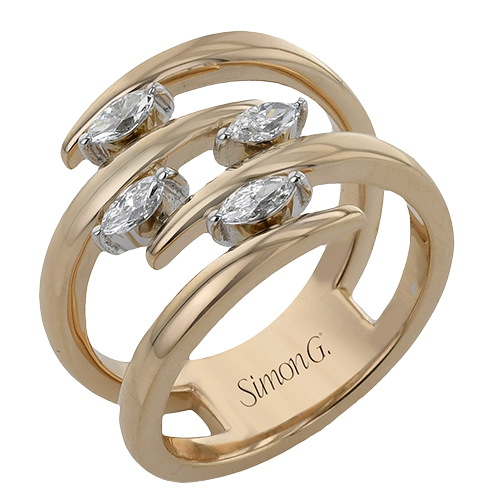Right Hand Ring In 18k Gold With Diamonds LR4828-A