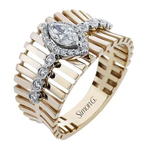 Halo Right Hand Ring In 18k Gold With Diamonds LR4831