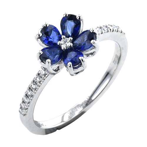 Color Ring In 18k Gold With Diamonds LR4841
