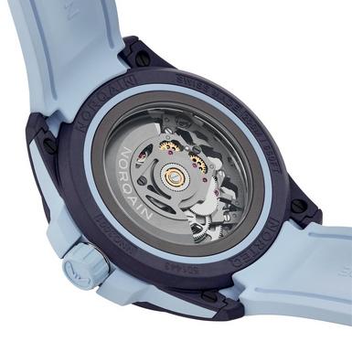 NORQAIN  Wild One Skeleton 39Mm Purple Ice Blue Rubber Strap Automatic Watch N3001.07Q05.P01.R01