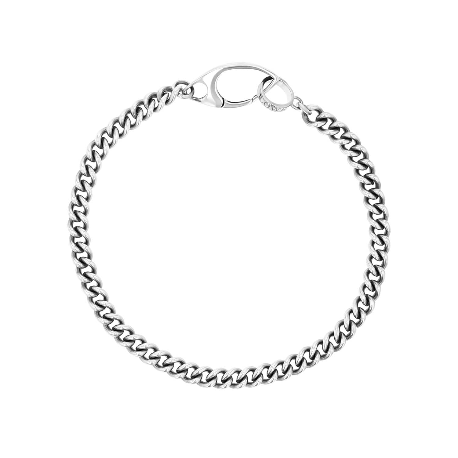 Men's Mr. LOWE Silver Curb Chain Bracelet