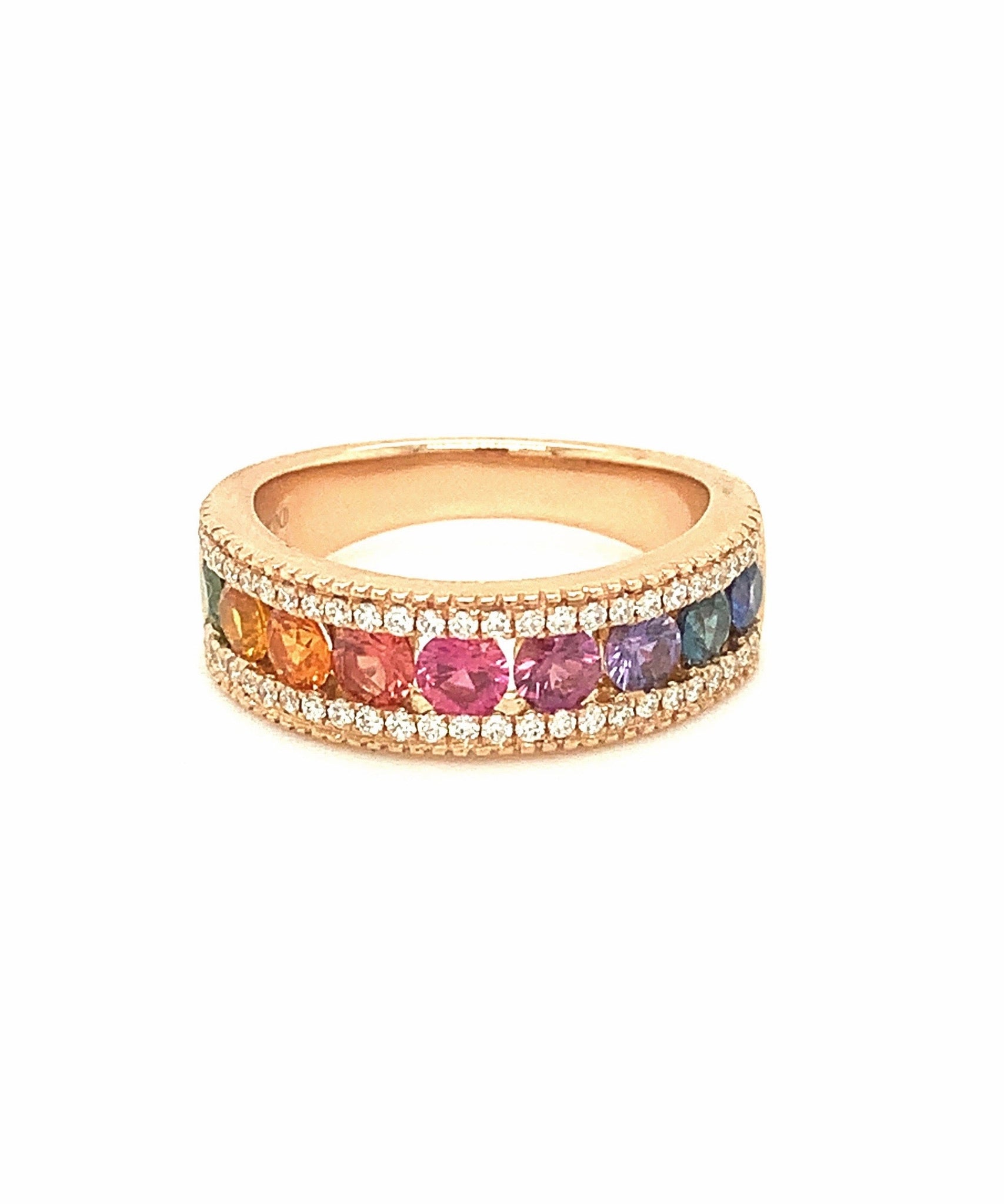 Mixed Color Sapphire and Diamond Band 249-JSA