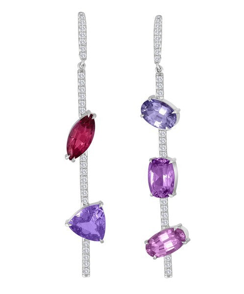 Mixed Spinel and Diamond Earrings 13-JSA