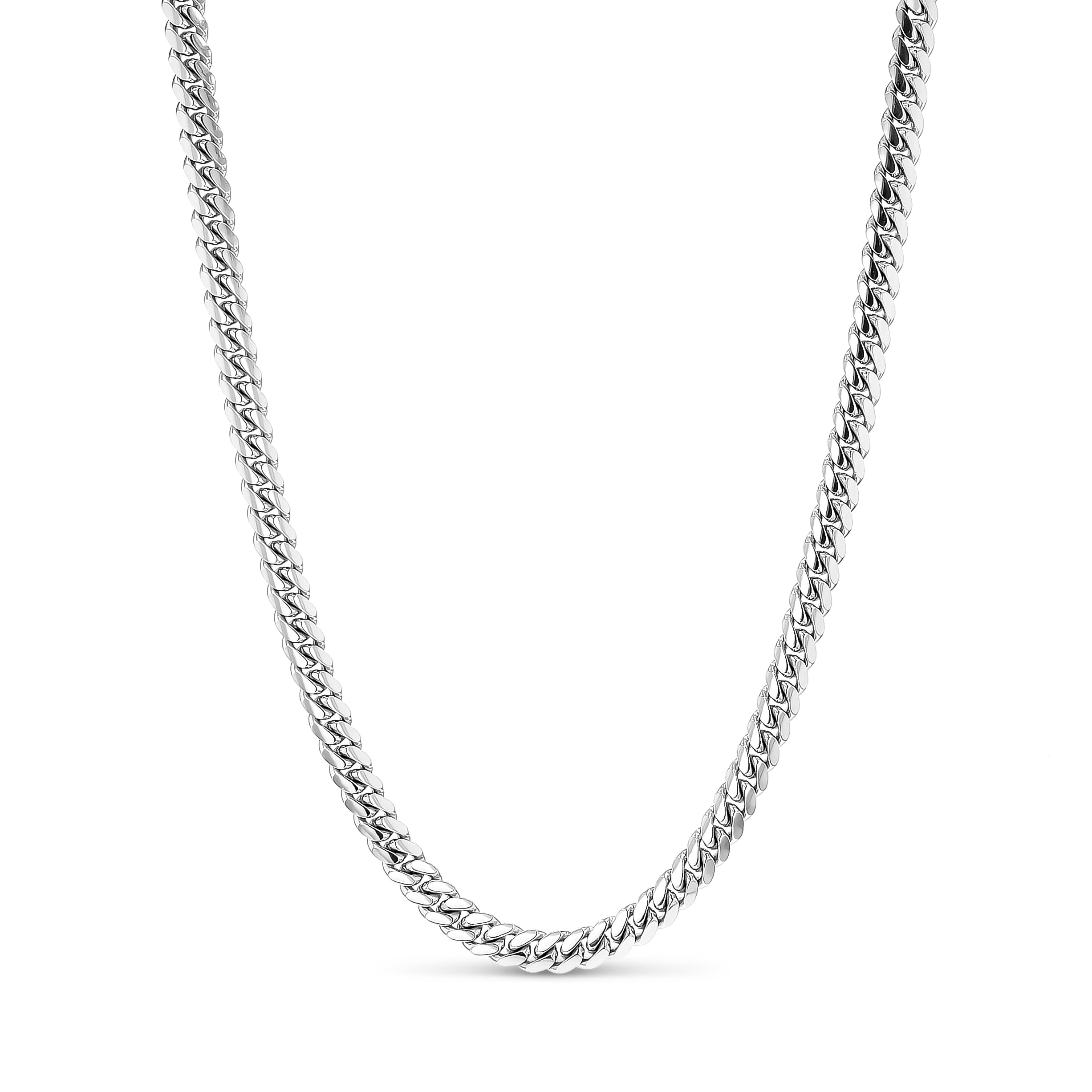 Men's Mr. LOWE 14k White Gold Flat Curb Chain Necklace - 22"
