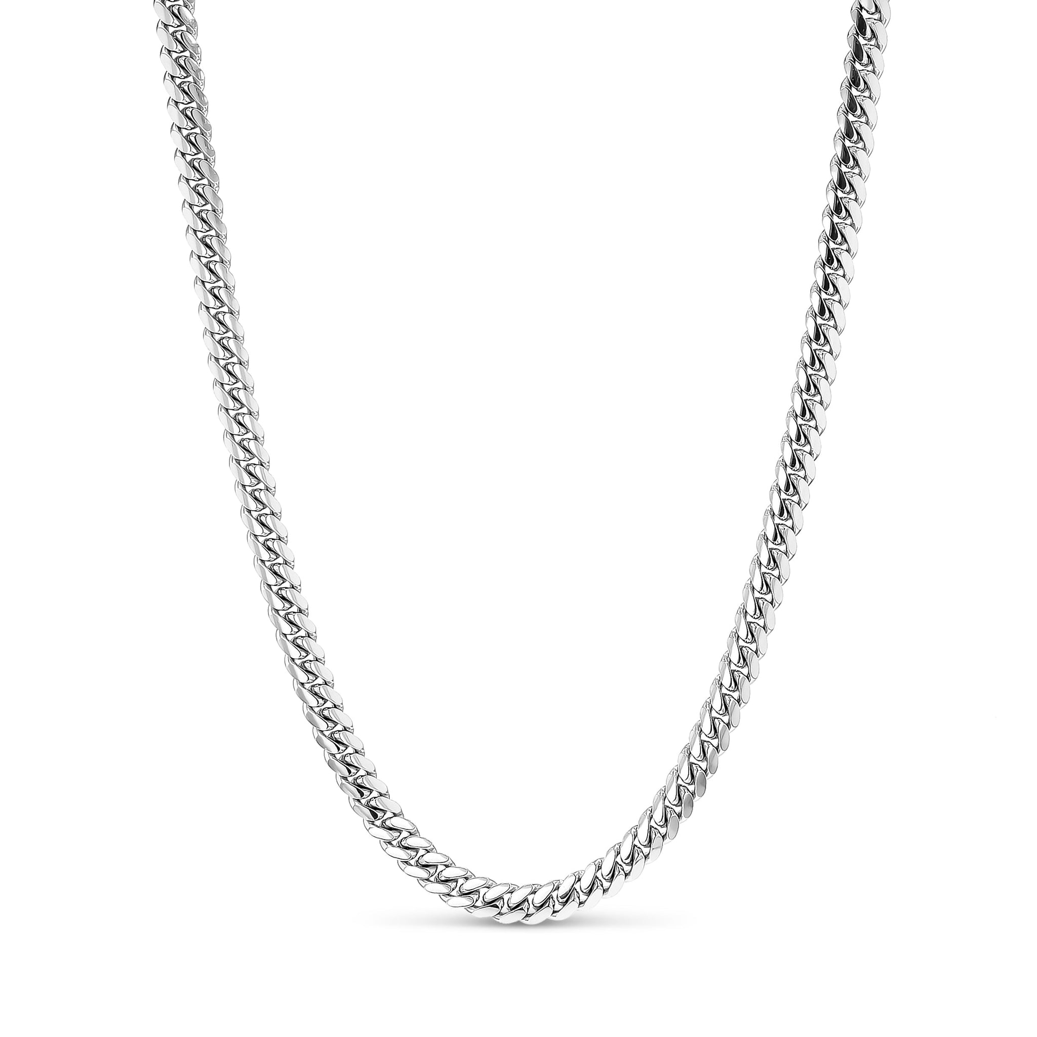 Men's Mr. LOWE 14k White Gold Flat Curb Chain Necklace - 22"