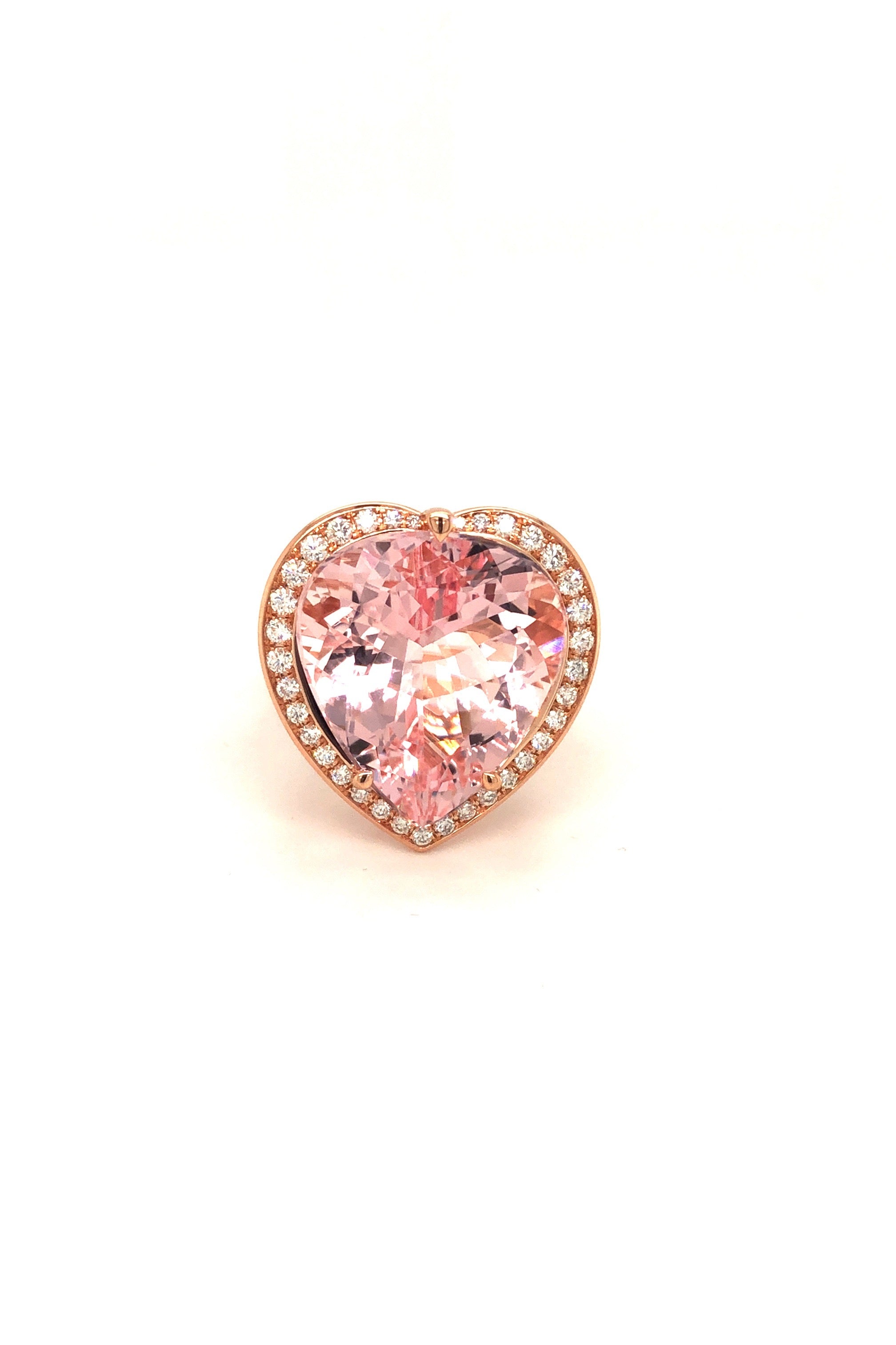Morganite Heart Shaped Ring with Diamonds 52-JSA