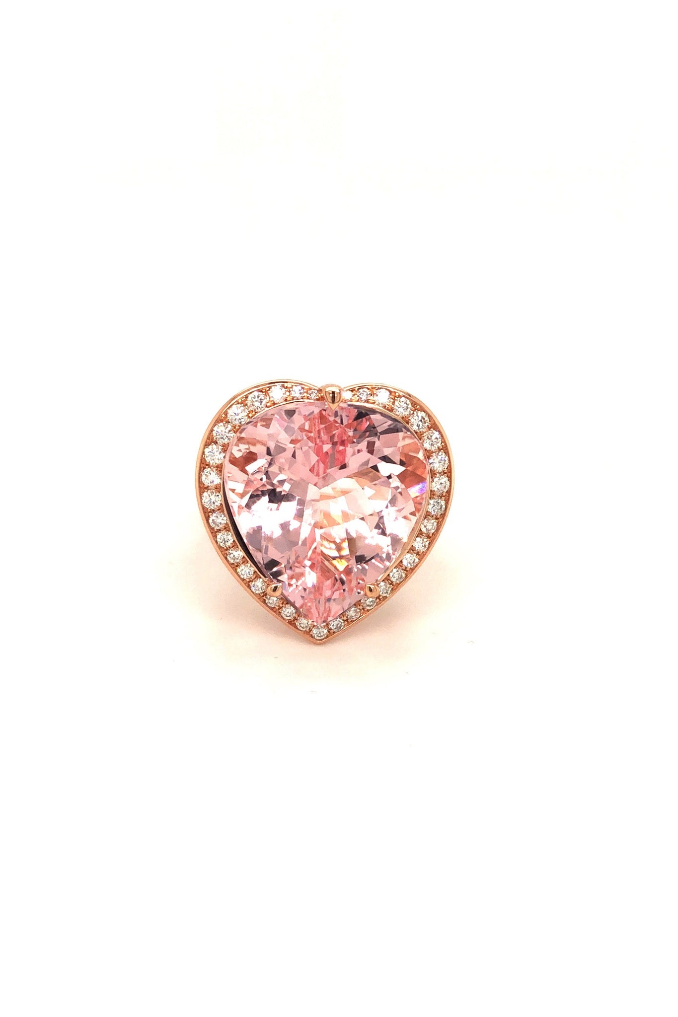 Morganite Heart Shaped Ring with Diamonds 52-JSA