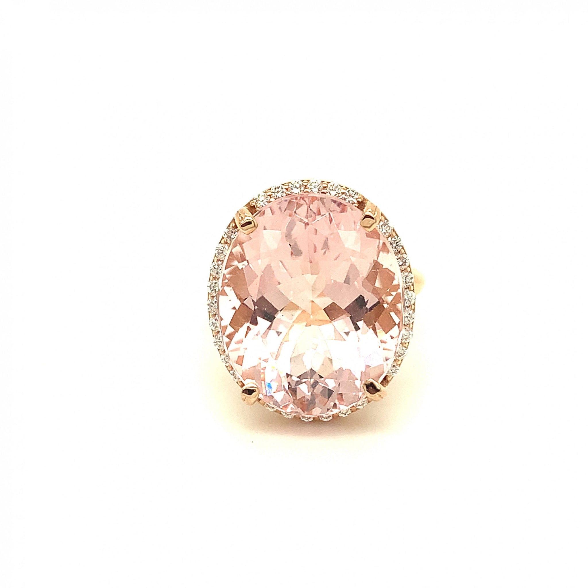 Morganite Oval Ring with Diamonds 97-JSA