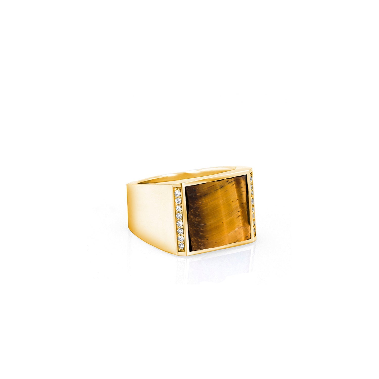 Men's Mr. LOWE 14k Tiger's Eye Ring with Diamonds