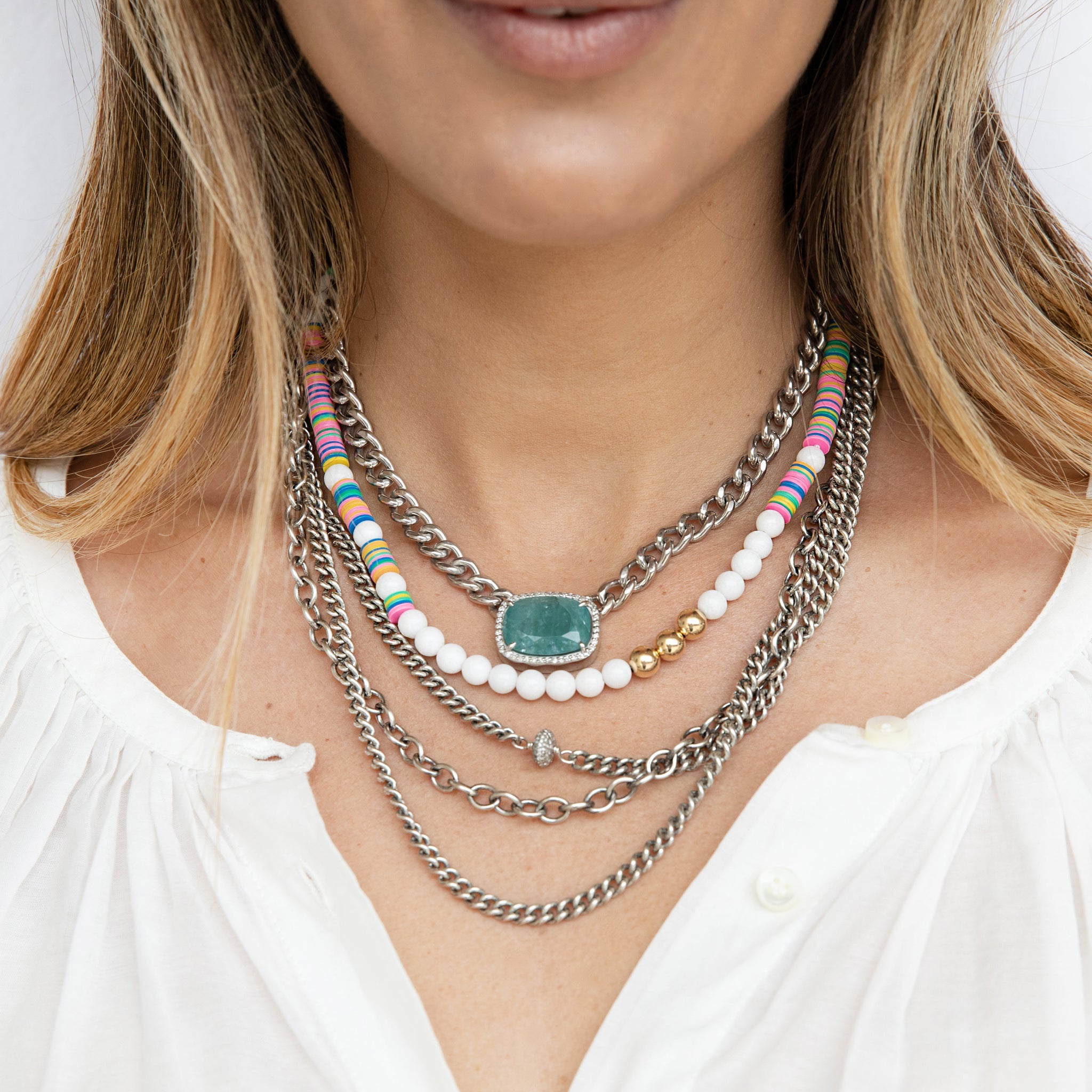 Grandidiertie Pendant Necklace on Curb Chain  N0003143 - TBird