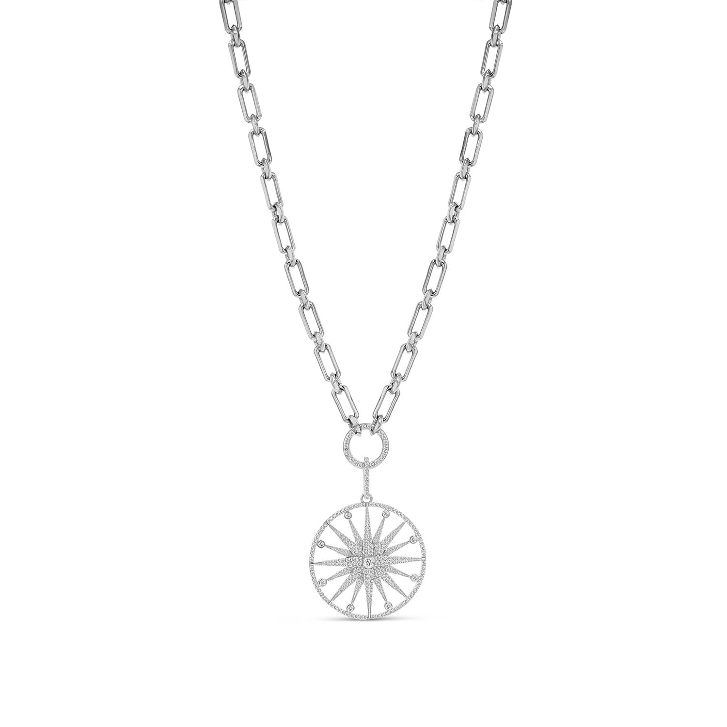 Diamond Starburst Pendant Only or on Soho Chain Necklace